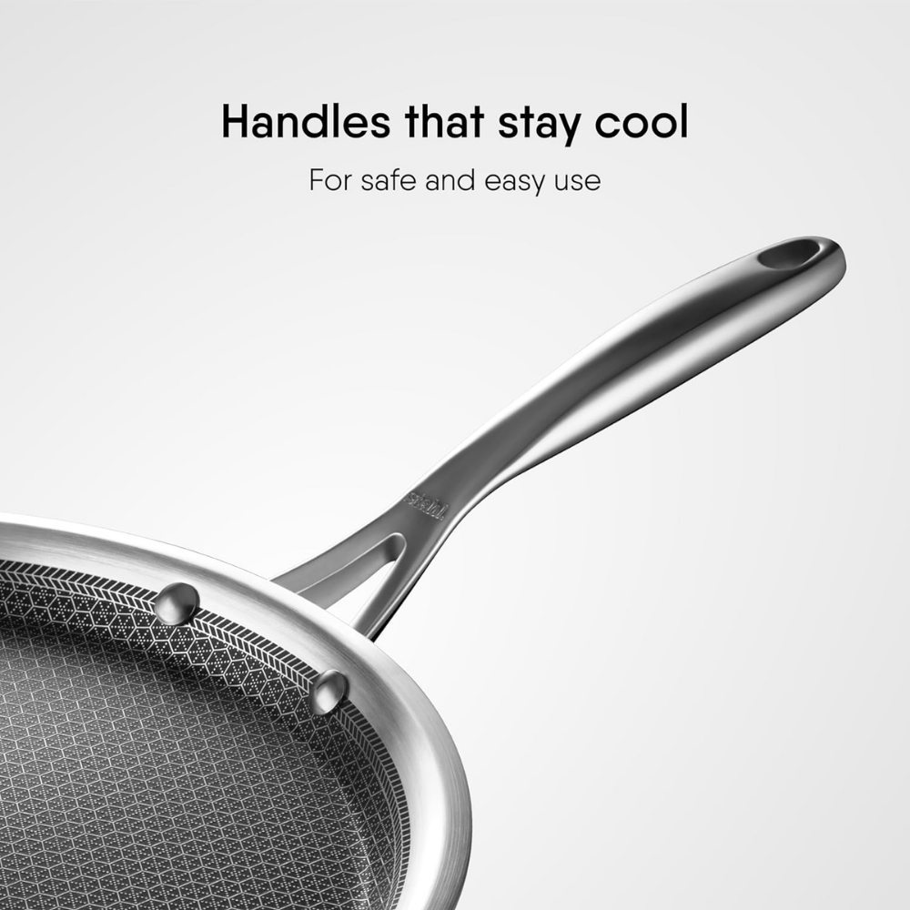 Stahl Artisan Hybrid Triply 32 cm Dosa Tawa | Dosa Tawa with Induction Base | Non Stick Pan, Stainless Steel Scratch Resistant Dosa Tava
